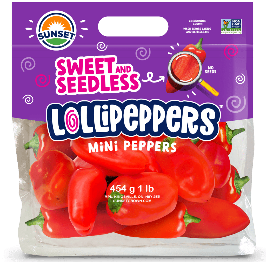 sunset sweet seedless mini peppers, 1 Lb Bag unifo