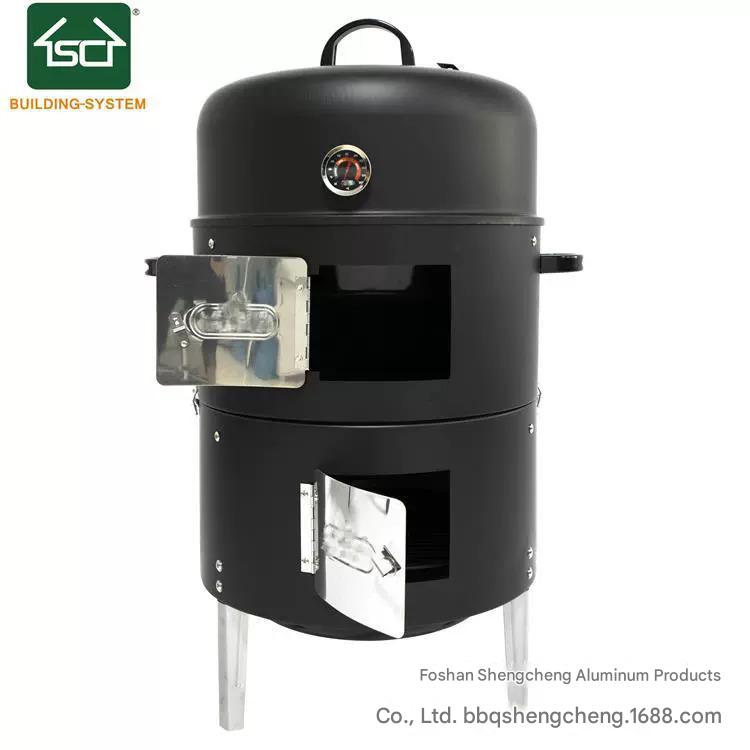 Amazon hot selling three-in-one smoker grill outdoor patio grill wood stove portable grill charcoal stove