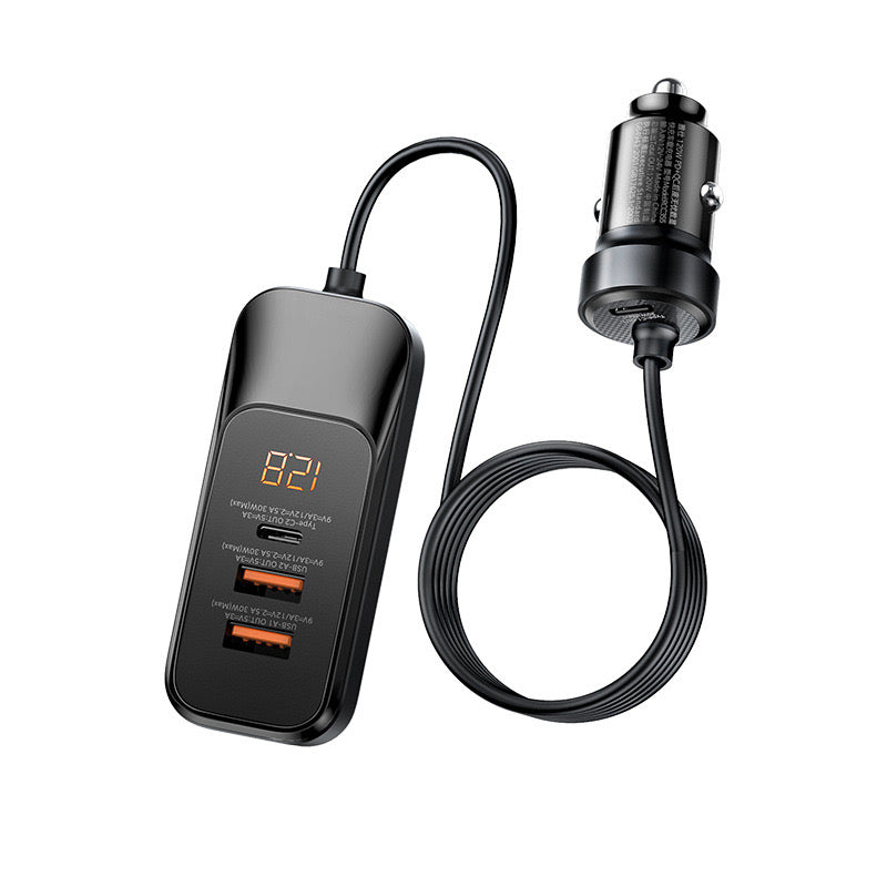 REMAX Yashi 120W PD + QC Rear Seat Comfort Display Fast Charger Car Charger RCC355
