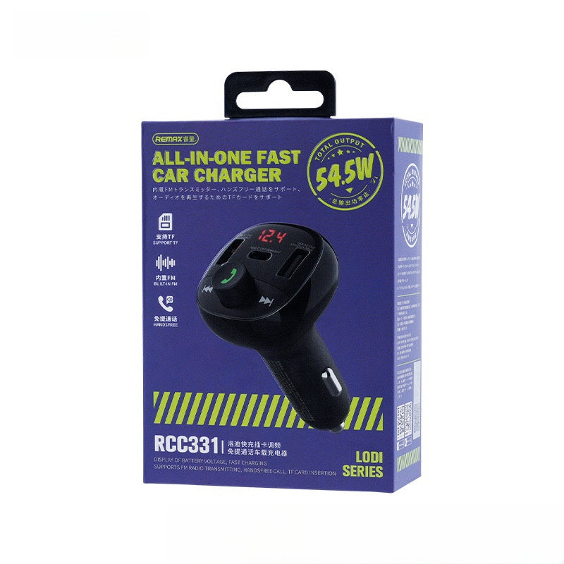 REMAX Lodi Series 54.5W PD + QC card-type FM hands-free calling, car rapid charging charger
