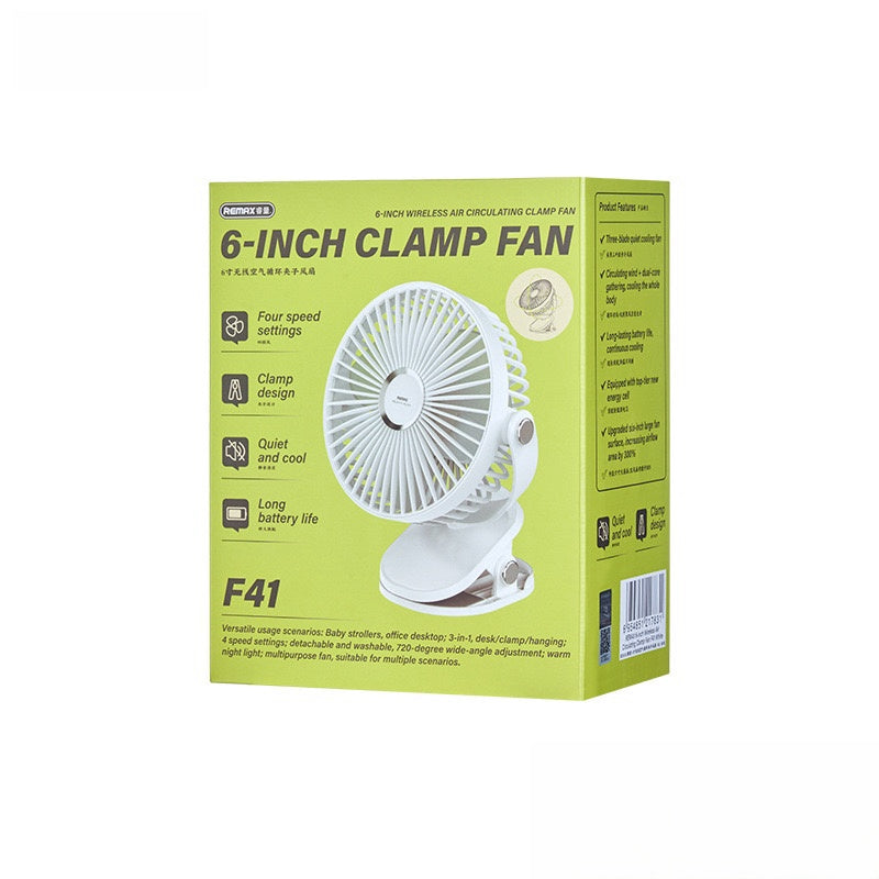 REMAX Desktop Wireless Clip Night Light Charging Mini Fan