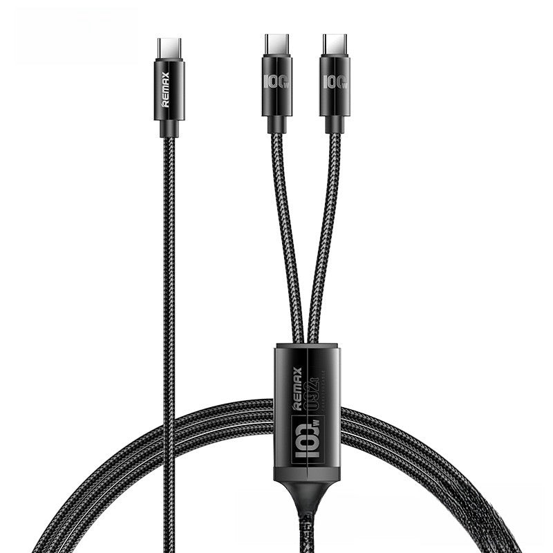 REMAX 100W Aluminum Alloy One to Two Mobile Fast Charging Cable