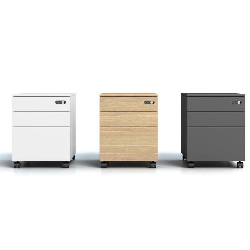 Wooden lockable one door one drawer filing cabinet – unifo