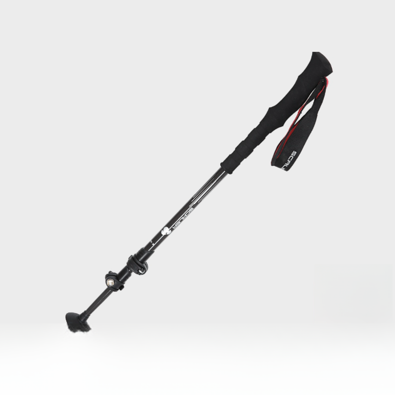 Aluminum alloy hiking stick with foldable internal lock