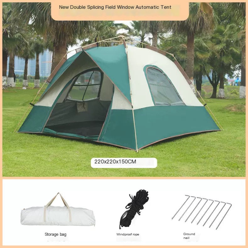 Dark green and beige dual tone tent for 4-6 people