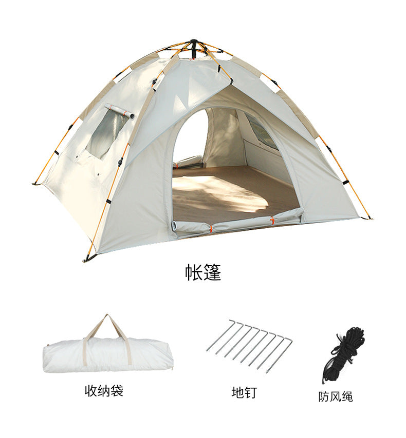 Grey two door two window double person tent