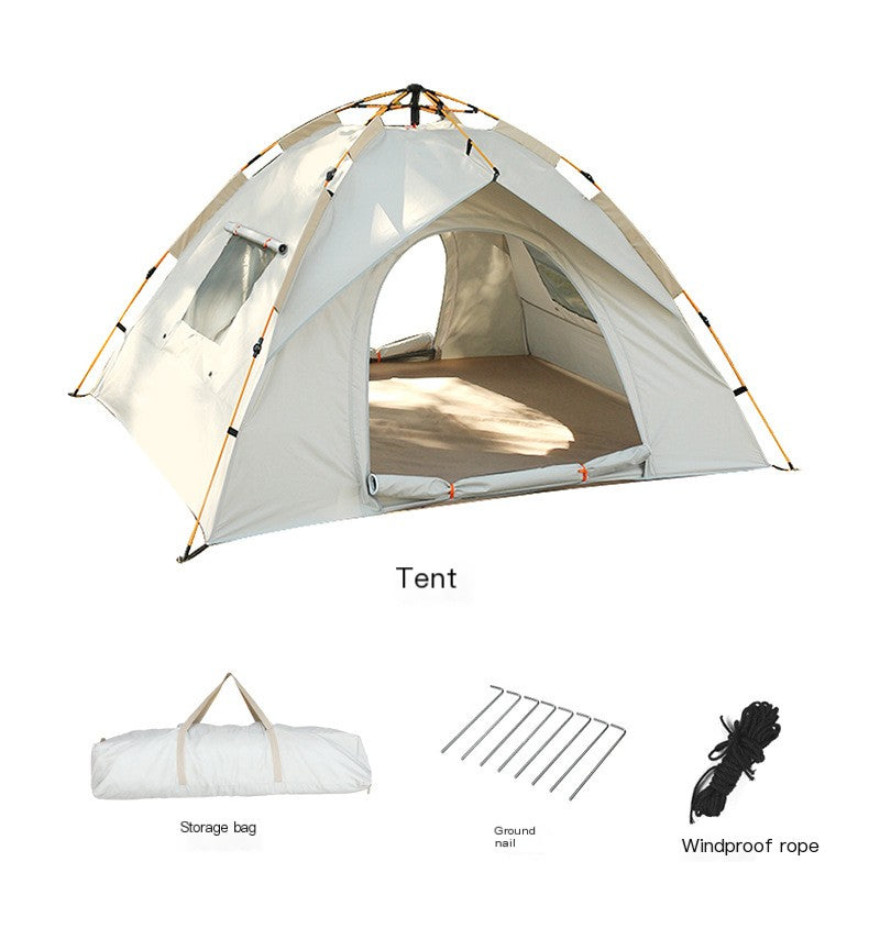 Grey two door windowless double person tent