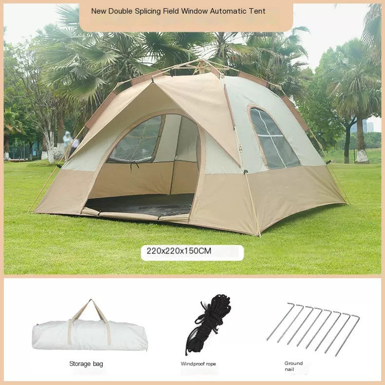 Khaki rice white dual tone tent for 4-6 people