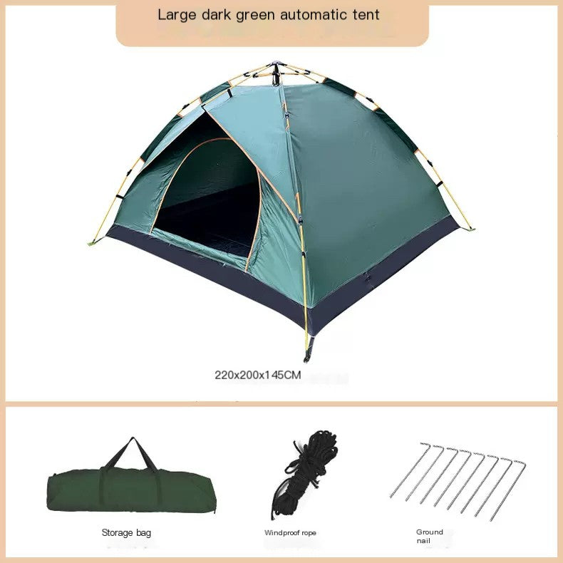Dark green two door windowless 3-4 person tent