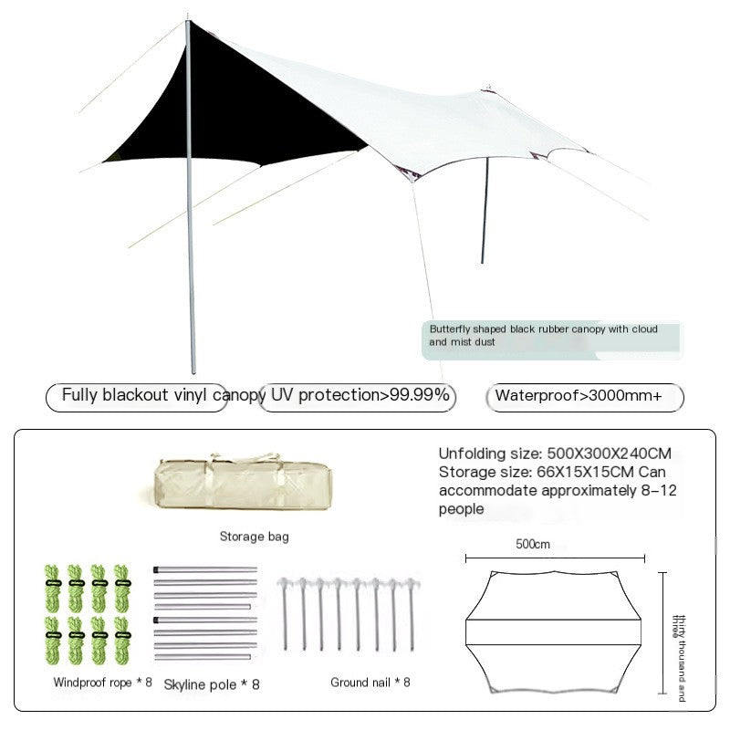 Butterfly shaped vinyl outdoor canopy tent