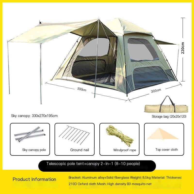 8-10 person Sky Sky Army Green and Grey Tent