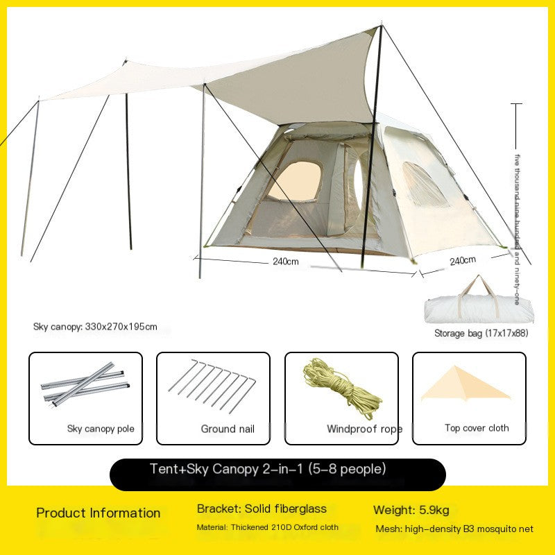 5-8 person 2-in-1 canopy tent