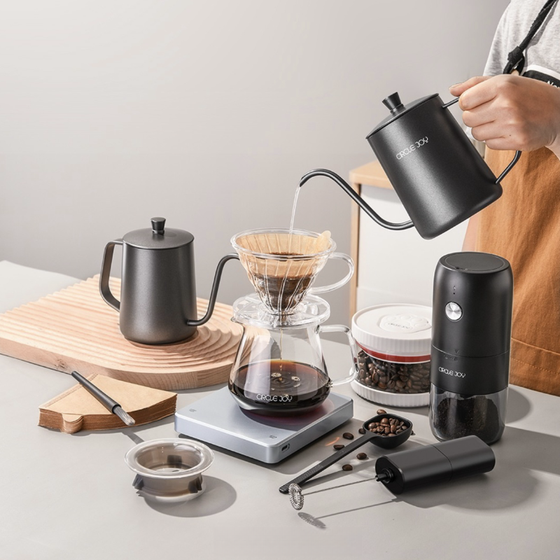 Electric coffee bean grinder set