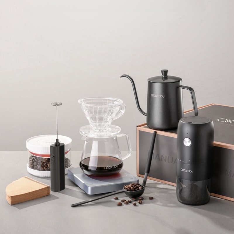 Electric coffee bean grinder set