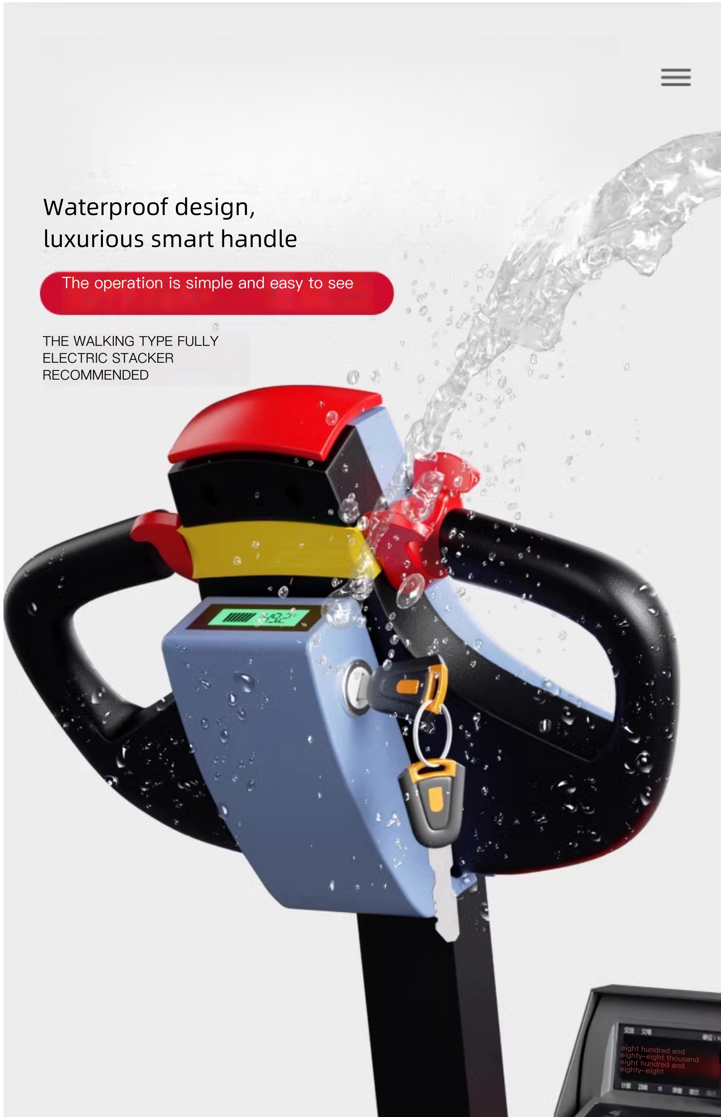Fully automatic 3-ton hydraulic electric forklift with weighing, pallet truck, and handling vehicle