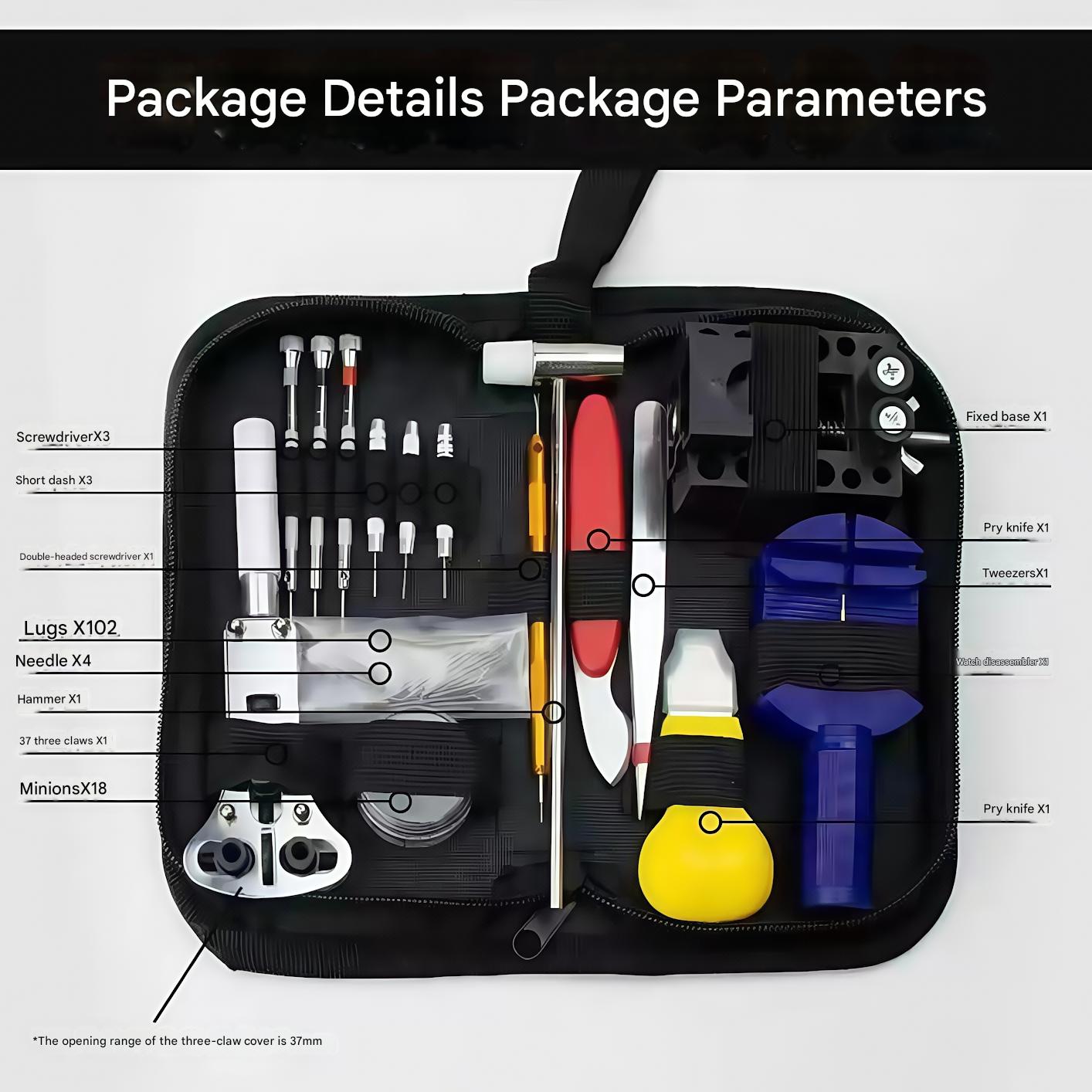 Watch repair tool set watch repair and disassembly 147-piece set watch disassembler household hardware combination tool kit