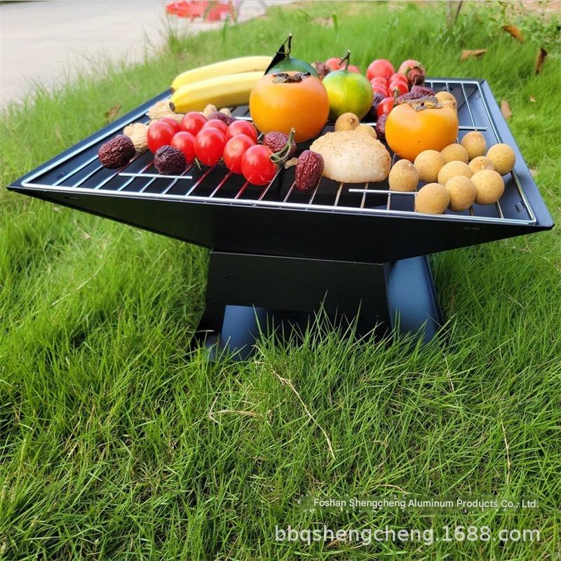 Grill for cooking tea around the stove, flat stove charcoal stove combination grill, outdoor combination grill, free shipping grill