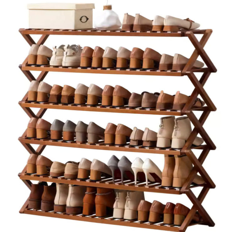 6-layer 40“ Length foldable shoe rack installation free