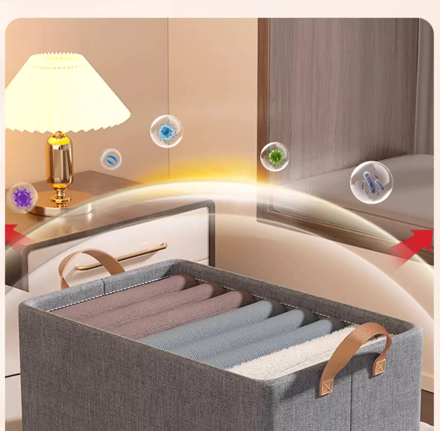 5 Packs Folding drawer storage baskets