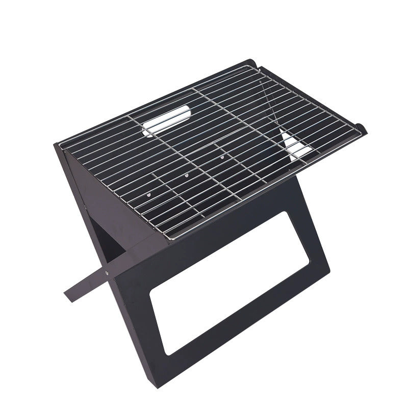 Factory direct sales outdoor portable X-shaped charcoal grill portable notebook home folding barbecue grill BBQ