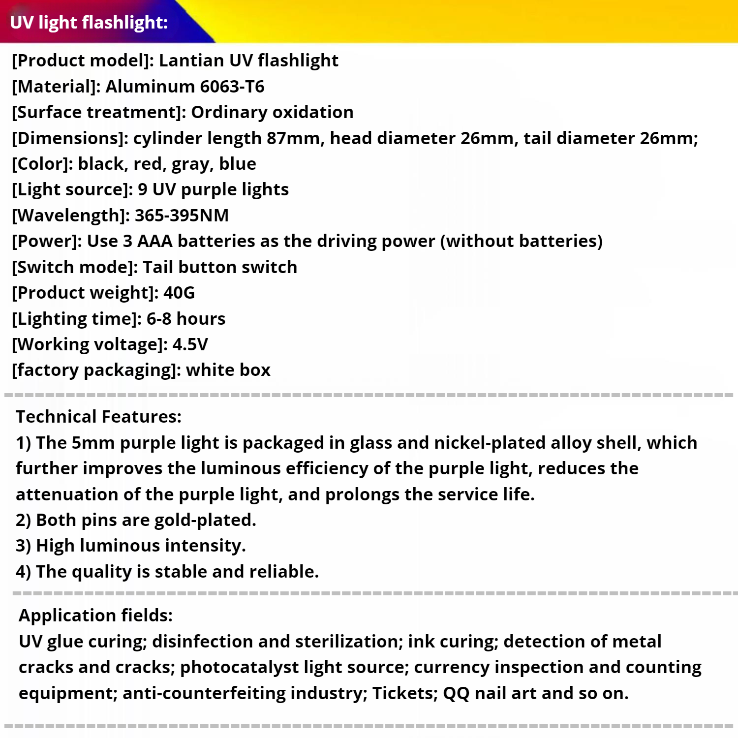 UV flashlight