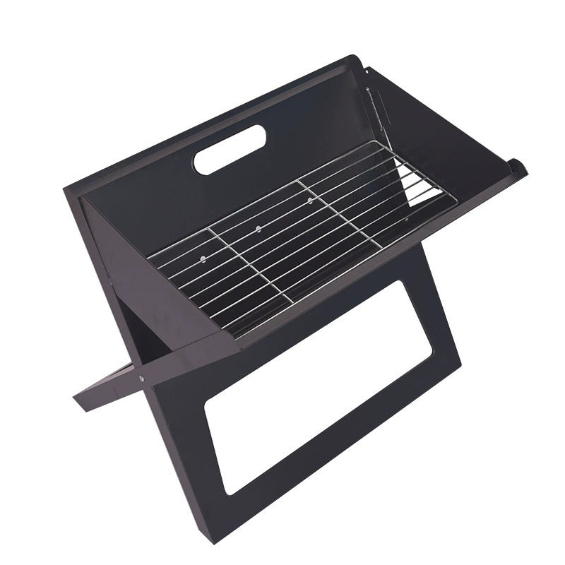 Factory direct sales outdoor portable X-shaped charcoal grill portable notebook home folding barbecue grill BBQ