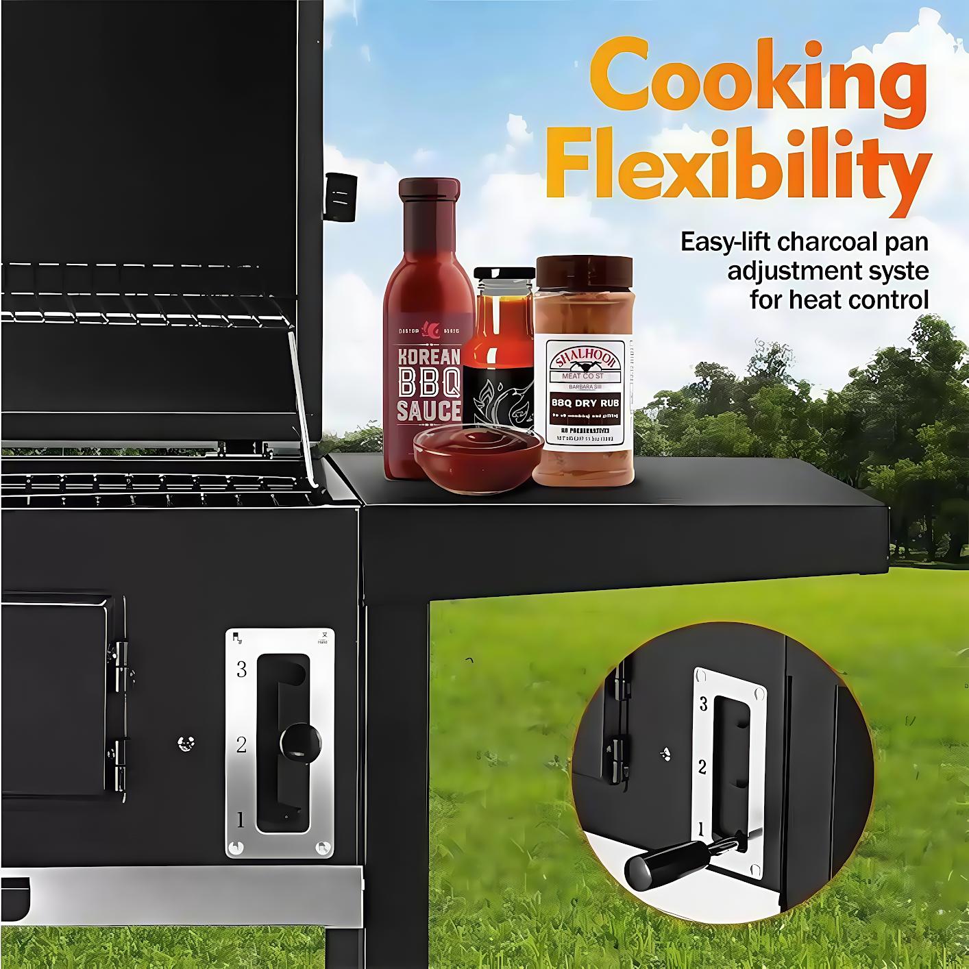 Double-sided table large charcoal grill smoked grill household grill American camping grill outdoor grill