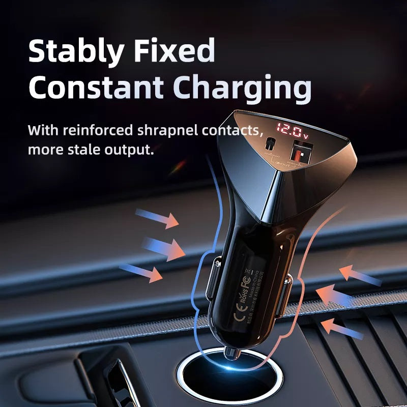 45W QC+PD 3.0   USB/ Type c cigarette lighter car charger remax RCC232